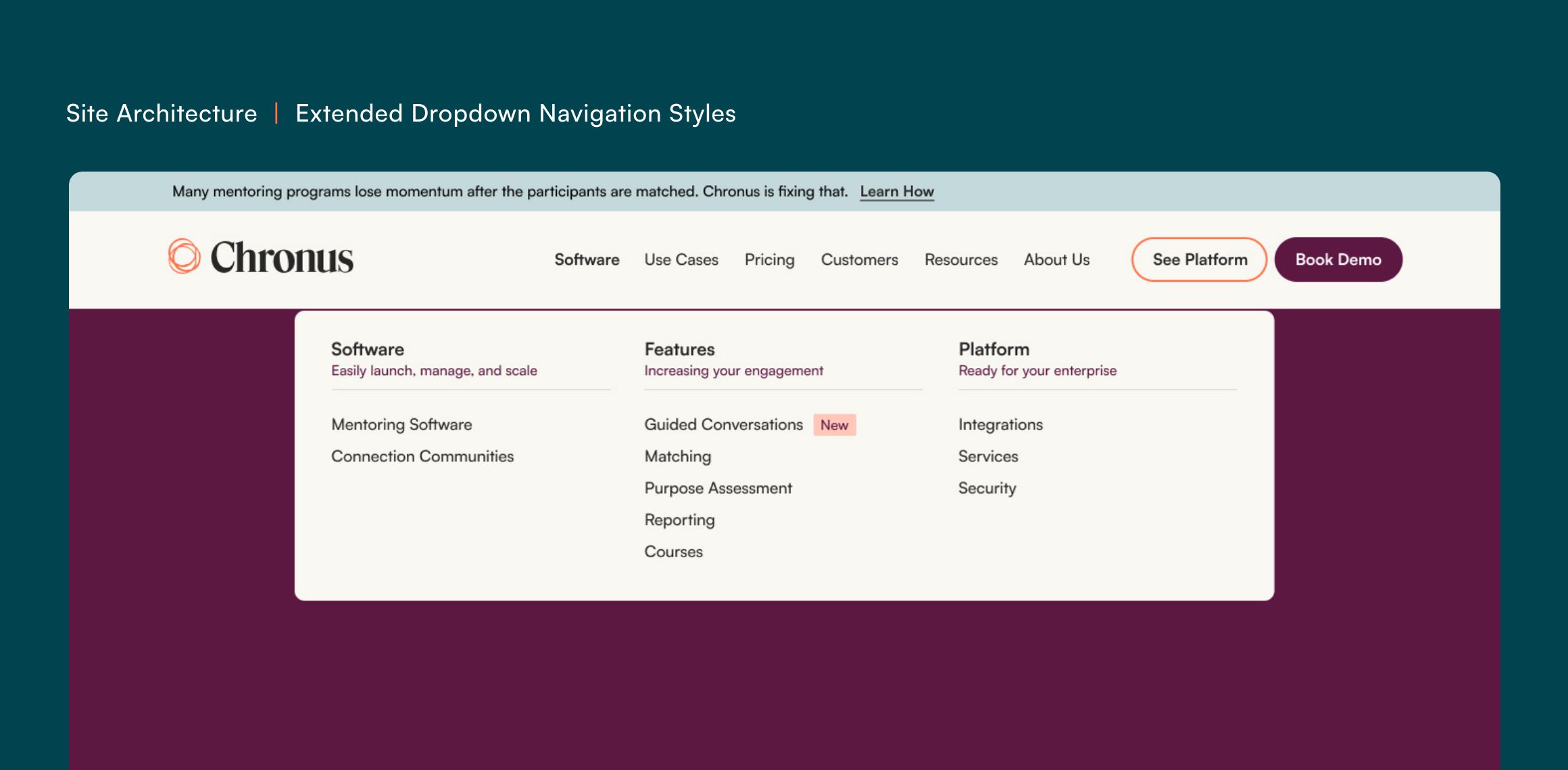 chronus site architecture navigation